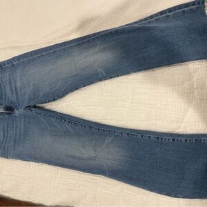 MOTHER Women's high rise, stretch hustler ankle fray